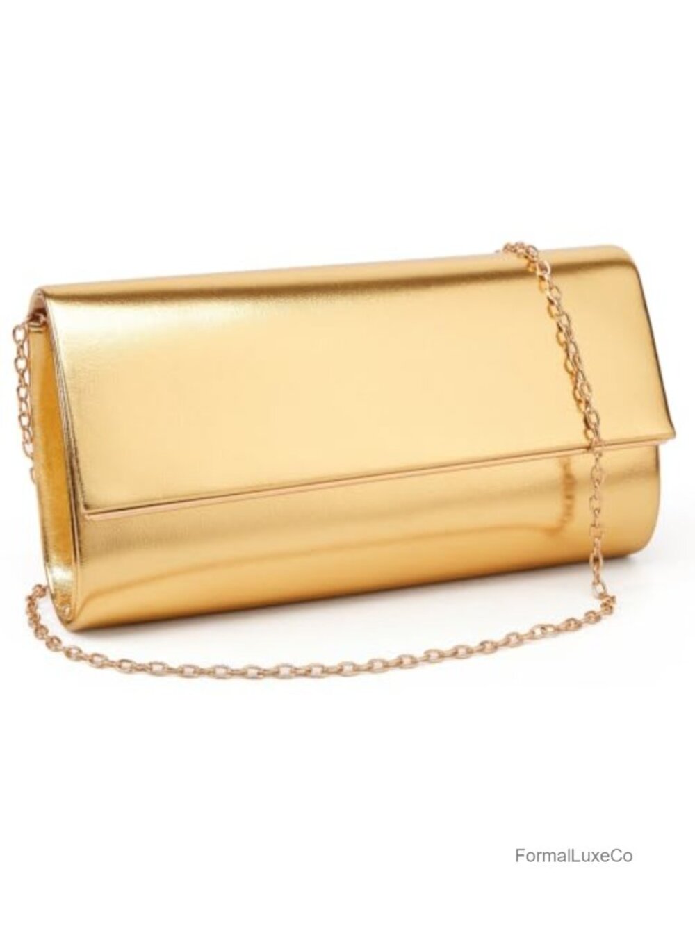 Vegan Leather Evening Clutch Purse with Chain Strap for Party Wedding